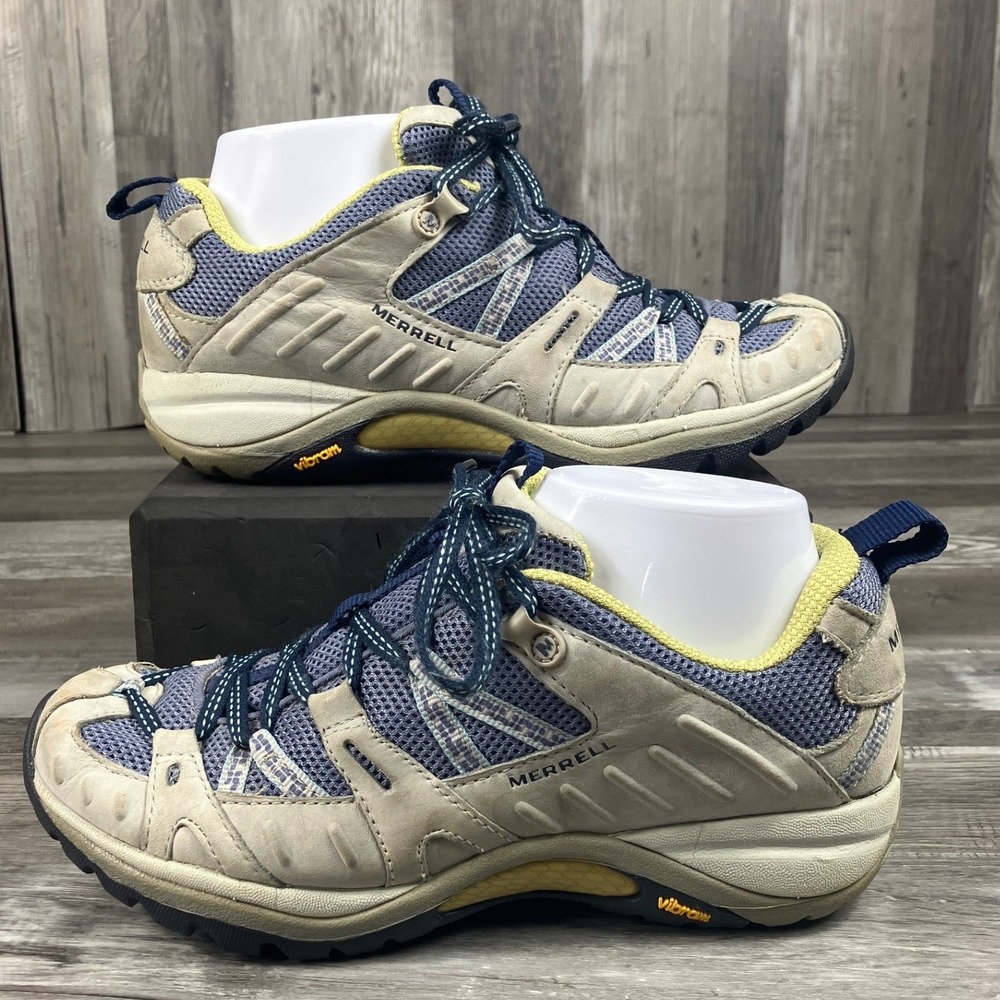 Merrell Siren Sport Womens 7 Hiking Shoes Grey Periwinkle J13842 Vibram Low Top